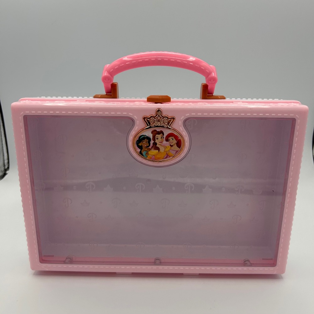 Disney Princess Carrying Case Pink Belle‎ Jasmine Ariel Storage Box